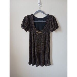 Rebecca Beeson‎ Metallic Lined Gold Top Short Sleeve Size 0